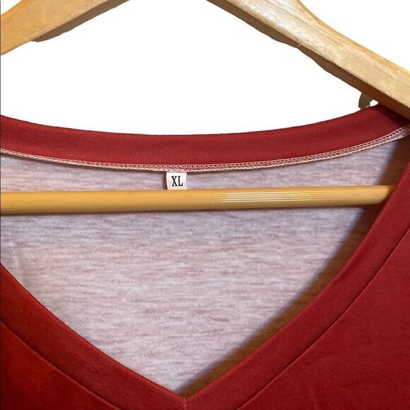 NWT Red and White Ombre Shirt Sleeved Top Size XL - Picture 4 of 5